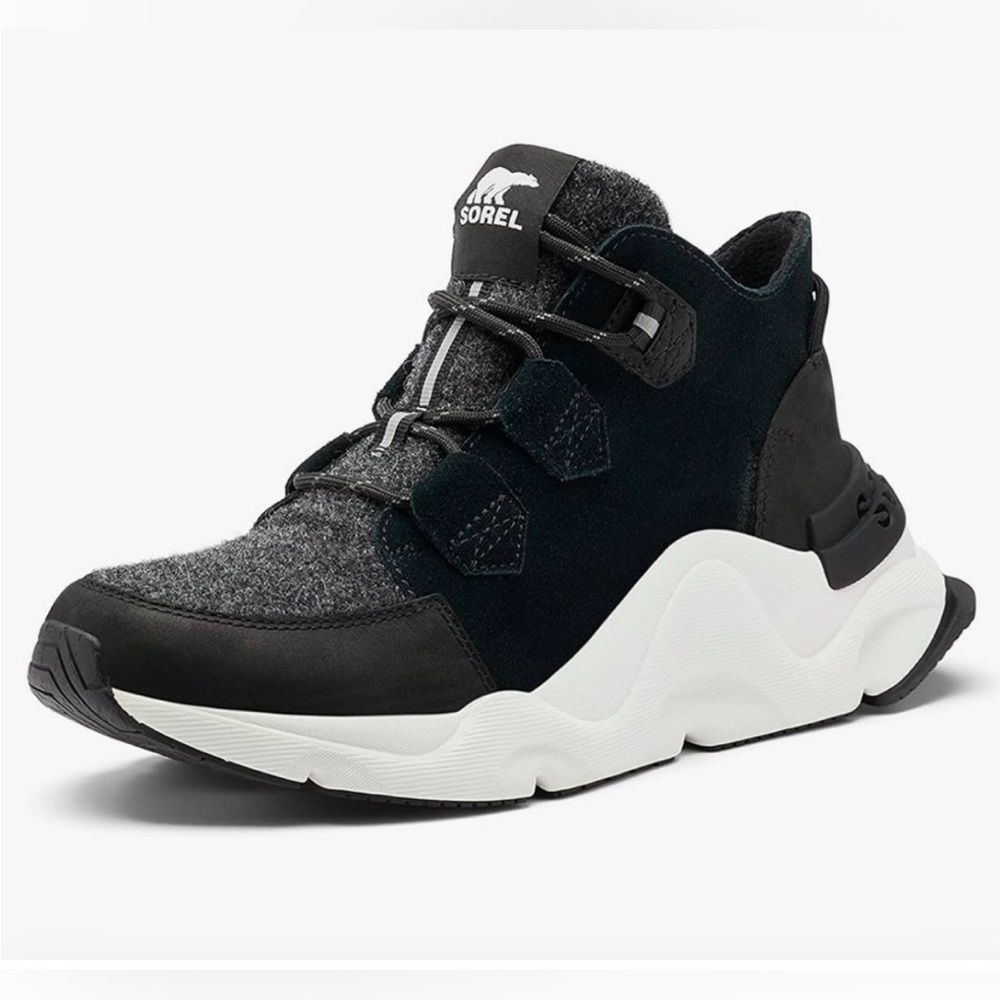 Sorel Black and White Women's Chunky Sneaker Boots